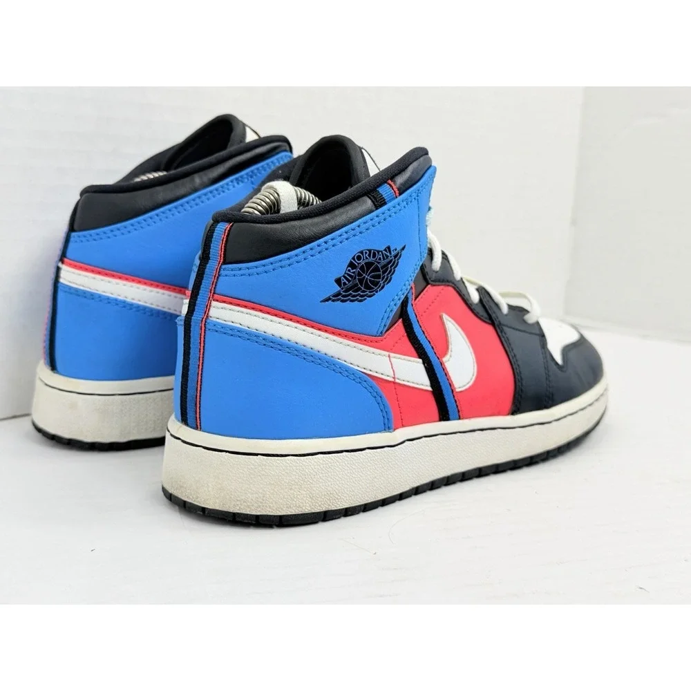 Nike Air Jordan 1 Mid Game Time GS Hyper Pink Blue Black White 6Y CV4891-001